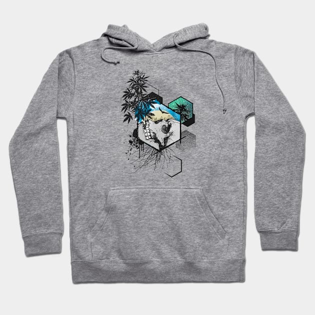 Weed Skull Hexagon Hoodie by Bongonation